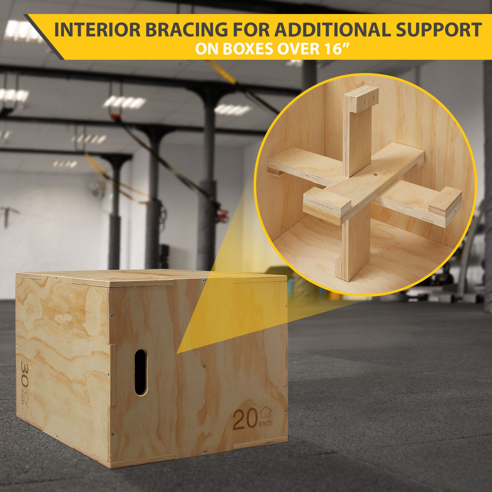 3 in 1 Wood Plyometric Box, Jump Box for Training & Conditioning