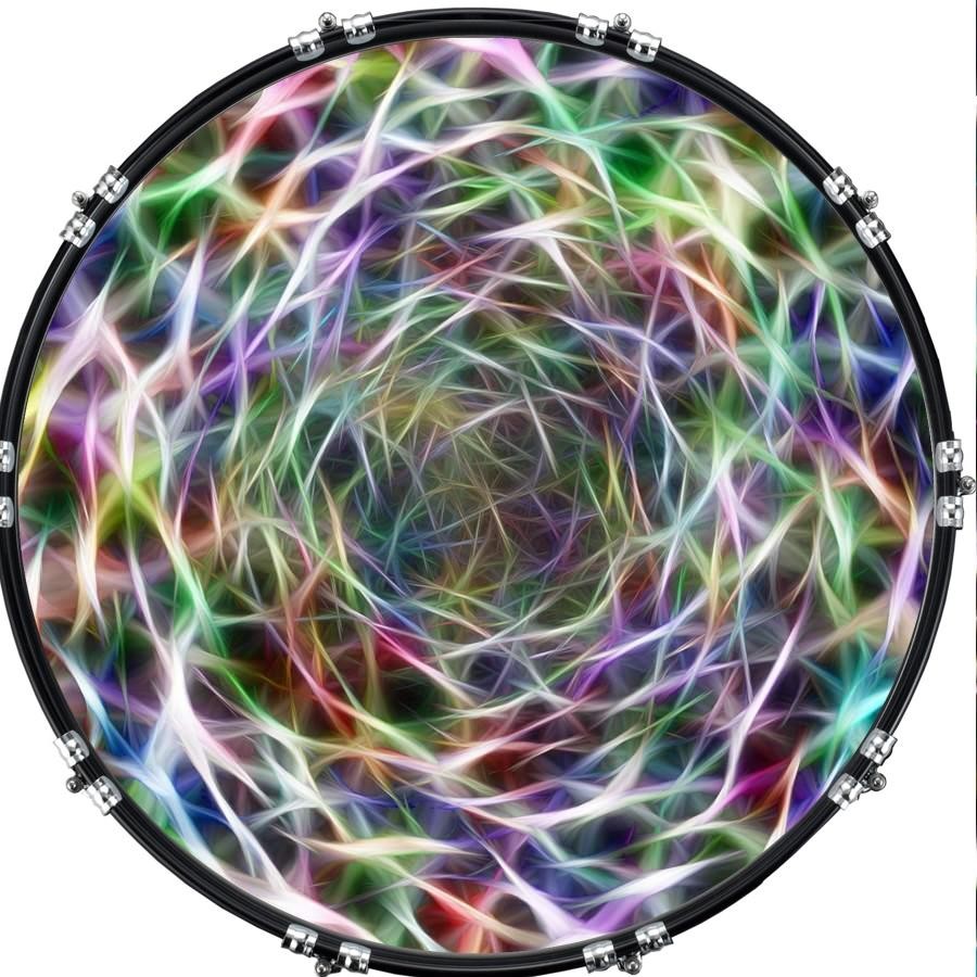 Aquarian 22" Kick Bass Drum Head Graphical Image Front Skin Light Flecks 2