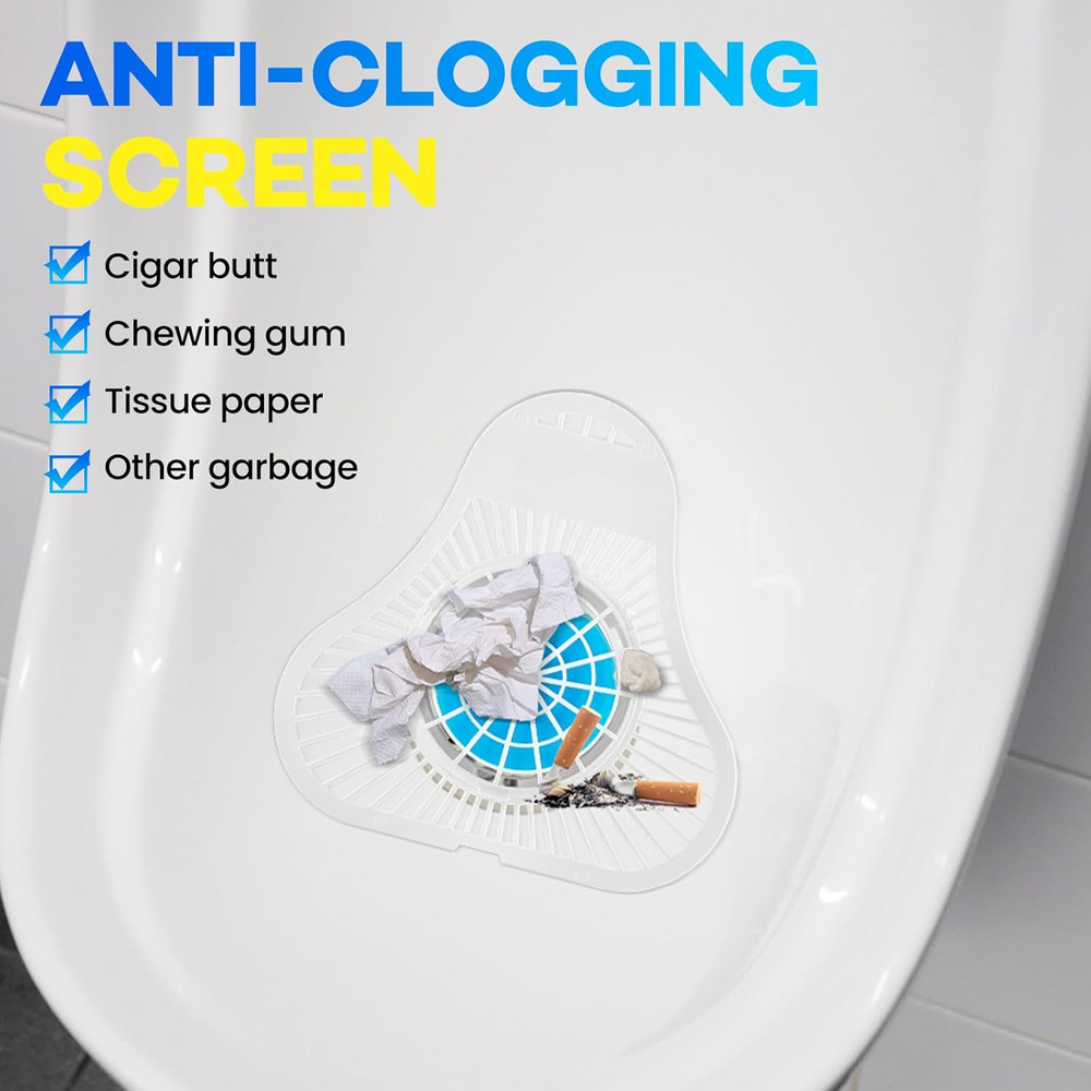 12 Pack Urinal Deodorizer Screen, Urinal Cakes with Anti-Splash Filter Odor Prot