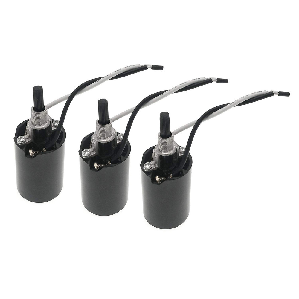 E26 Medium Base Phenolic Socket E26 Socket with Rotary Knob Switch (3-Pack) NEW