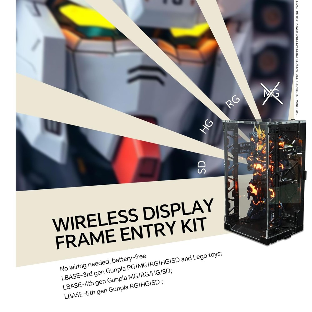 GEN 5th Wireless LED Light Kit for Gundam Models, with Interlocking Display B...