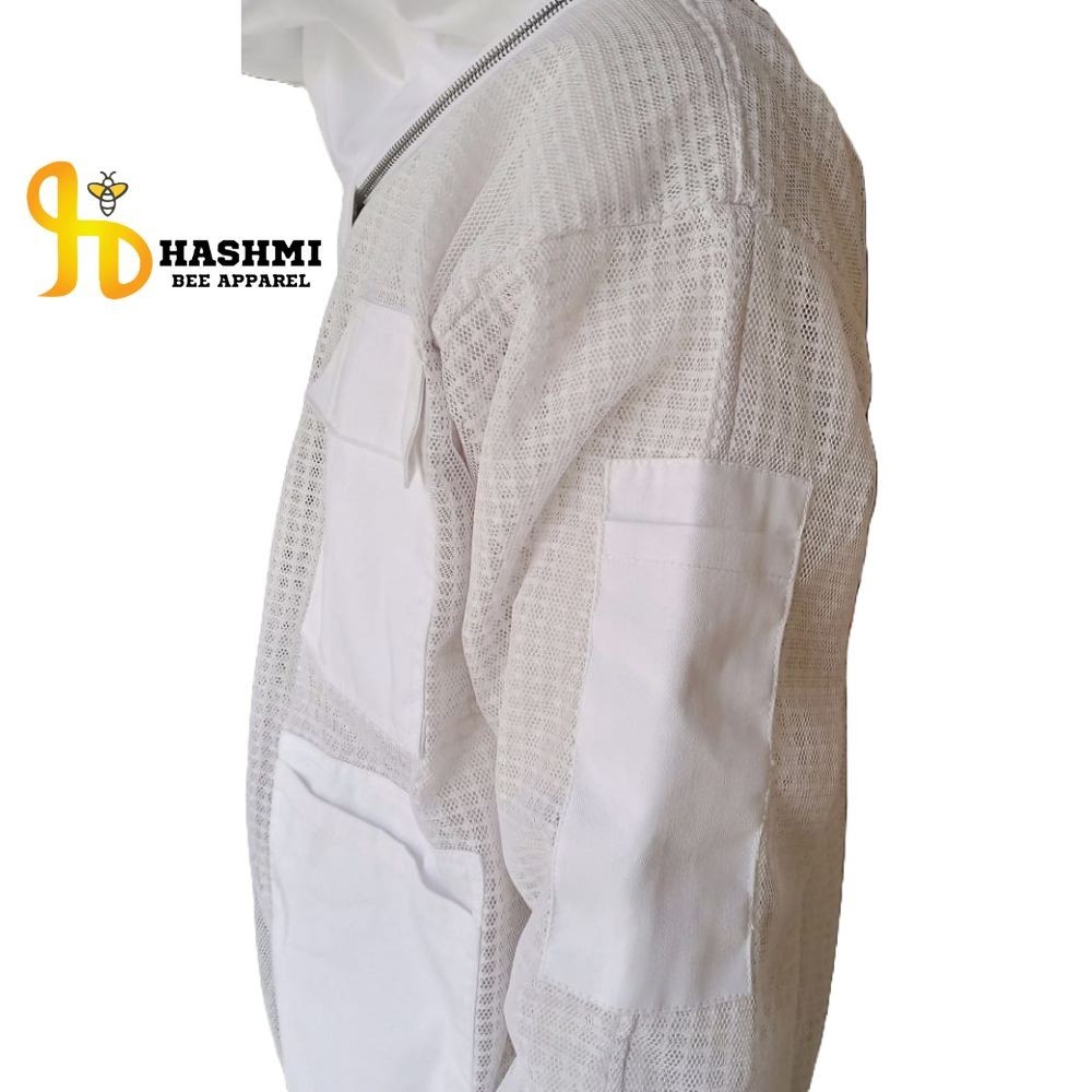 Sting Proof Bee Protective Jacket 3 Layer Full Ventilated Round Hat White 4XL