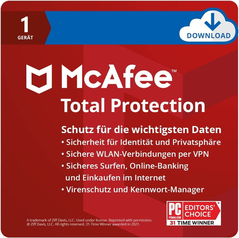 McAfee Total Protection 2026 1 Device 1 Year | FULL VERSION / Upgrade | AntiVirus