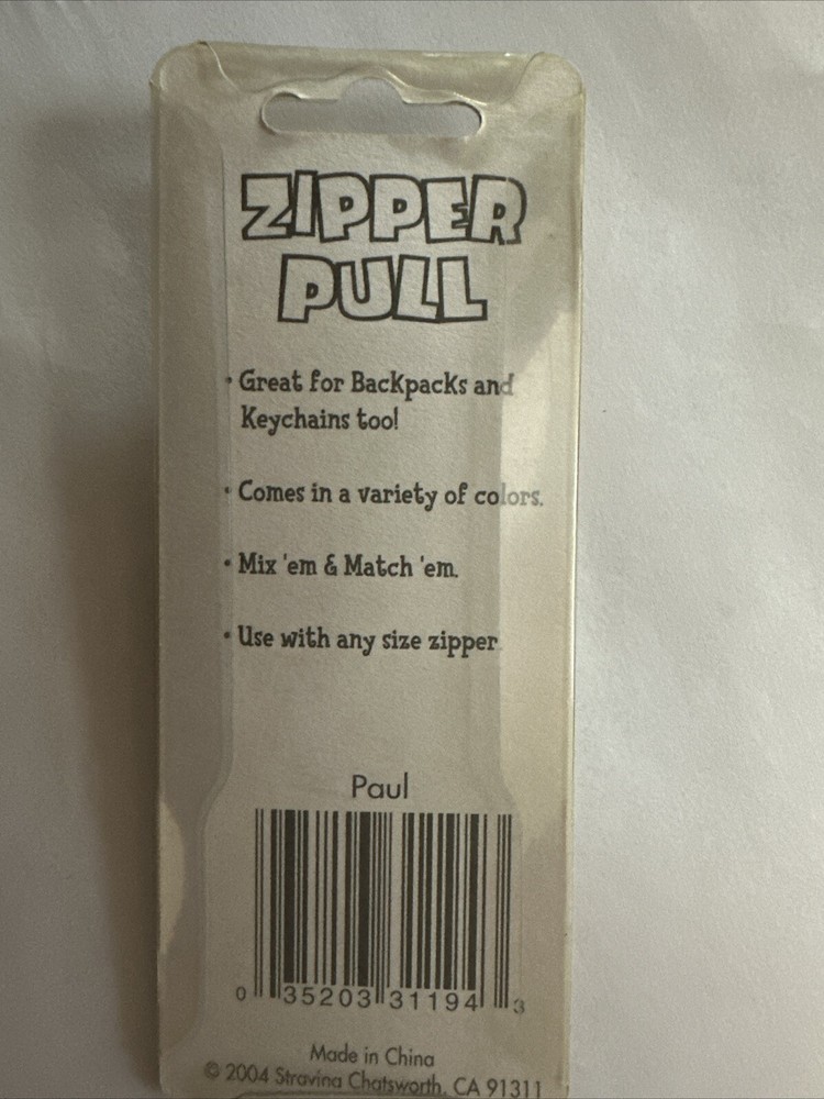 Personalized Zipper pull (PAUL)