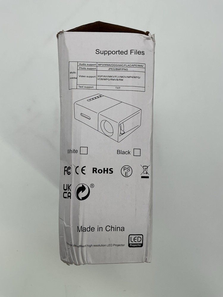 Portable Mini LED Projector Screen Mirroring WHITE (USED)