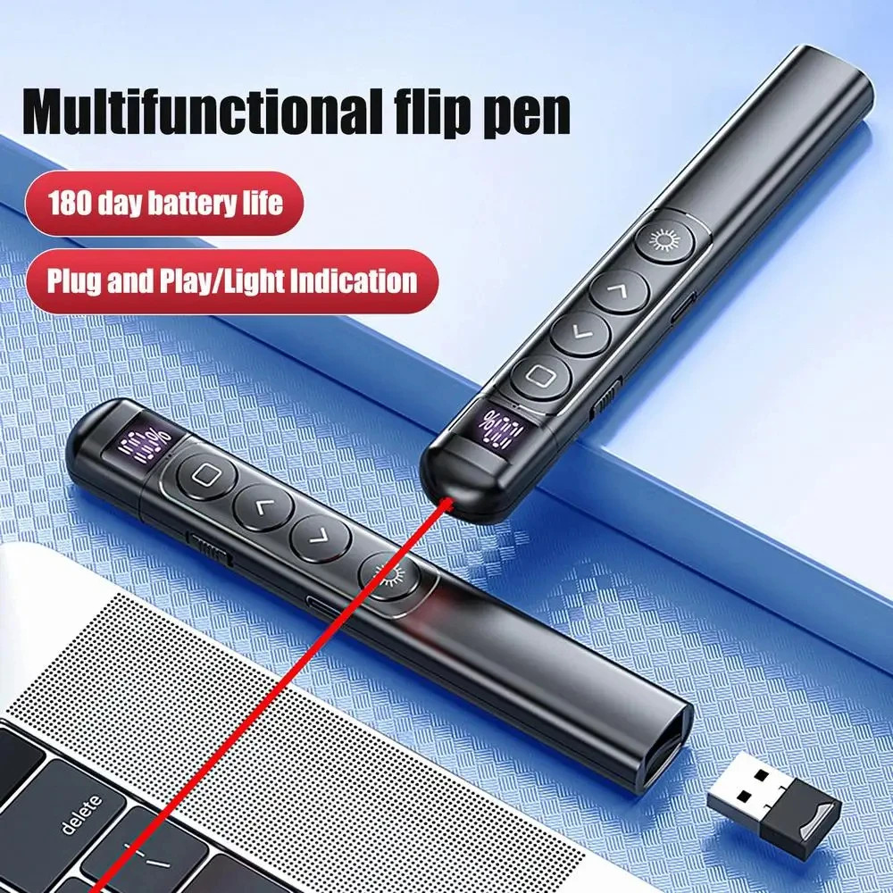 Wireless Presentation Clicker RF Laser Pointer PowerPoint Remote US