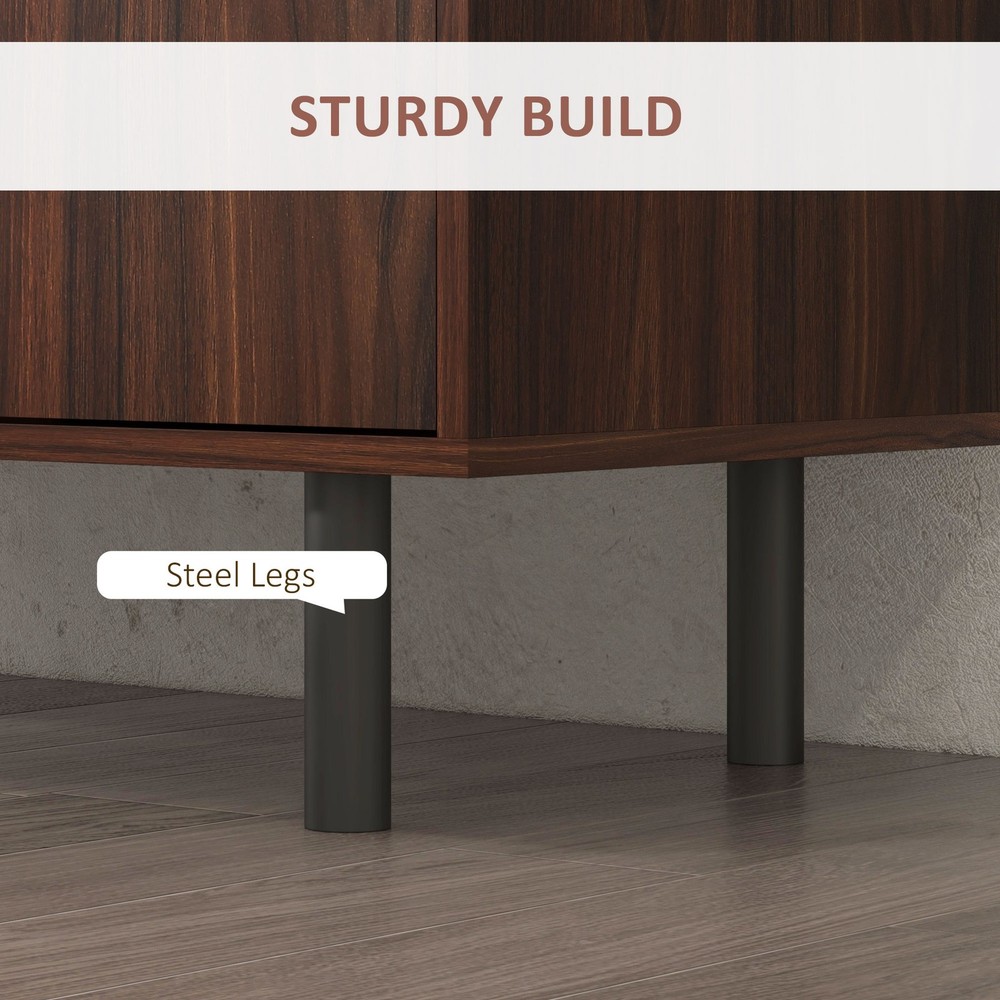 Rustic Brown Sideboard with 2 Cupboards 3 Drawers and Adjustable Shelves