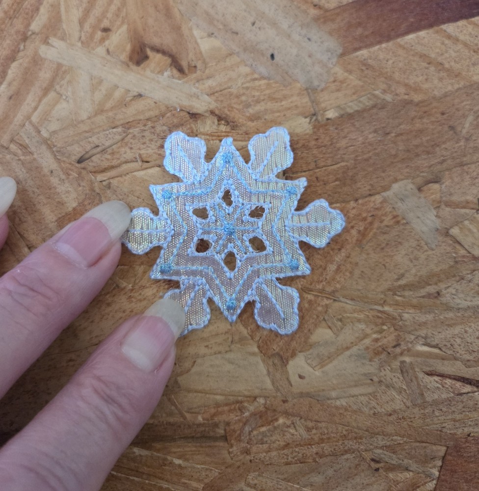 Snowflake- Winter (1 7/8")(4.8cm) Light Blue Iron On Appplique Patch