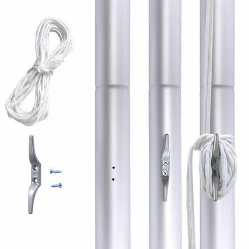 25FT Sectional Aluminum Flagpole + 1 US American Flag Pole Kit