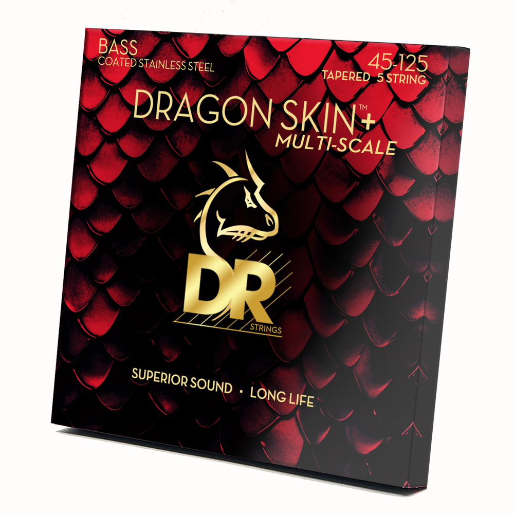 DR Strings DRAGON SKIN+ Steel Bass Strings 5 String Multi-Scale Medium 45-125
