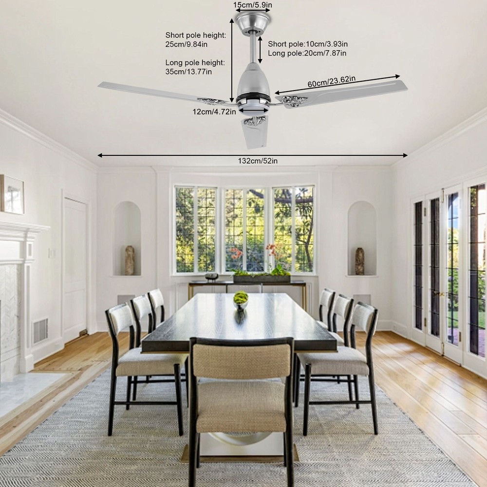 Dimmable LED Ceiling Fan with Remote Control - Energy-Efficient Lighting