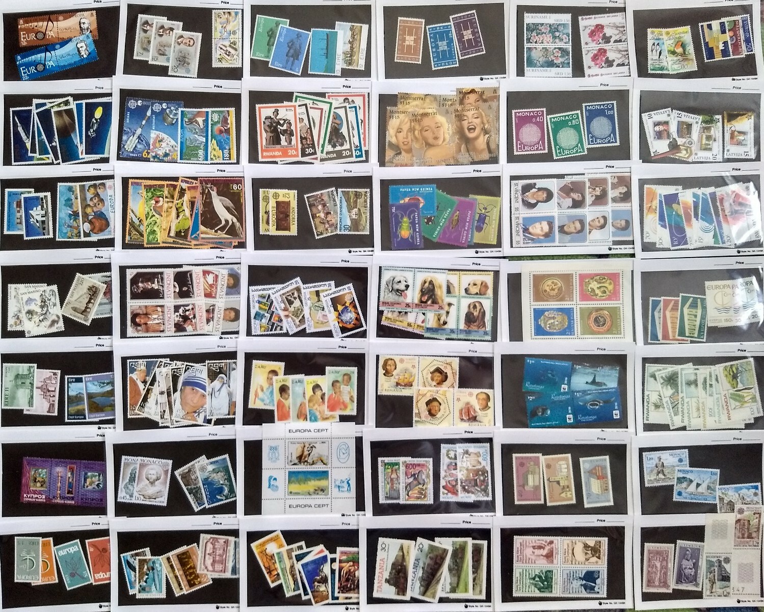 Worldwide Stamp Collection MNH - 600 Different from 100 Countries in Full Sets