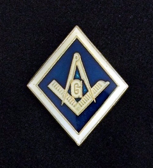 Masonic Square & Compasses in Diamond Shape Lapel Pin (MAS-60) EES