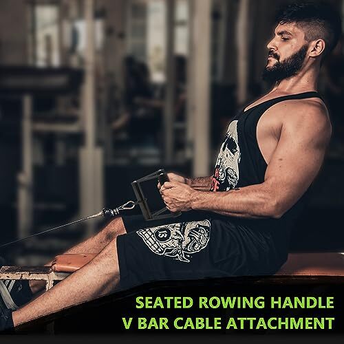 Howffite Double D Row Handle Cable V Bar Attachment for Gym Workout