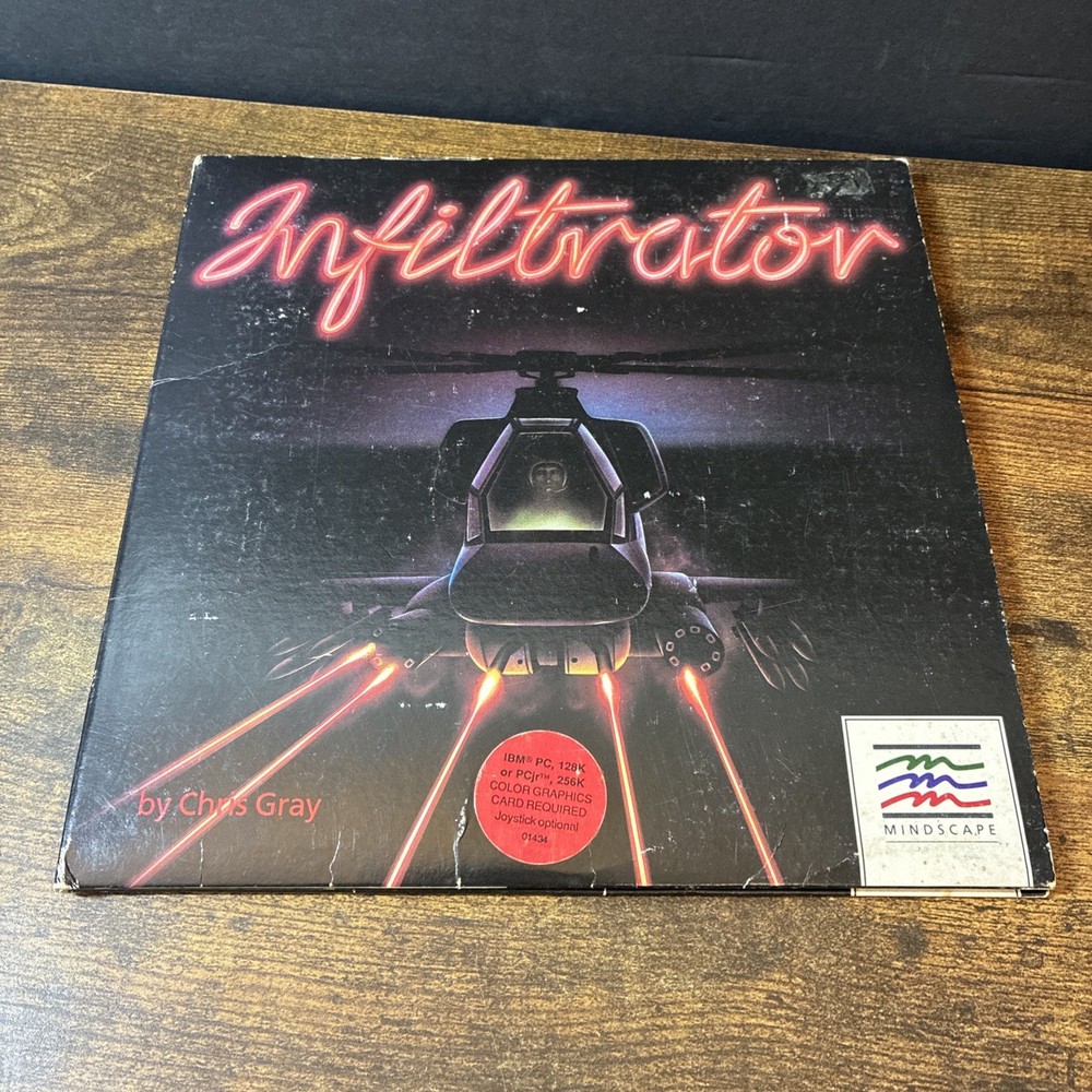 PC IBM Infiltrator & II (1 & 2) Computer Game Software MINDSCAPE by Chris Gray