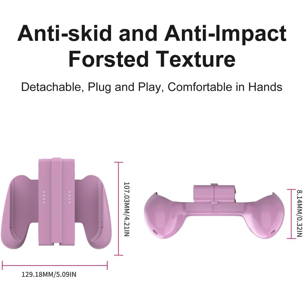 Purple Ergonomic Controller Handle Comfort Grip for Switch Joy Con Controller