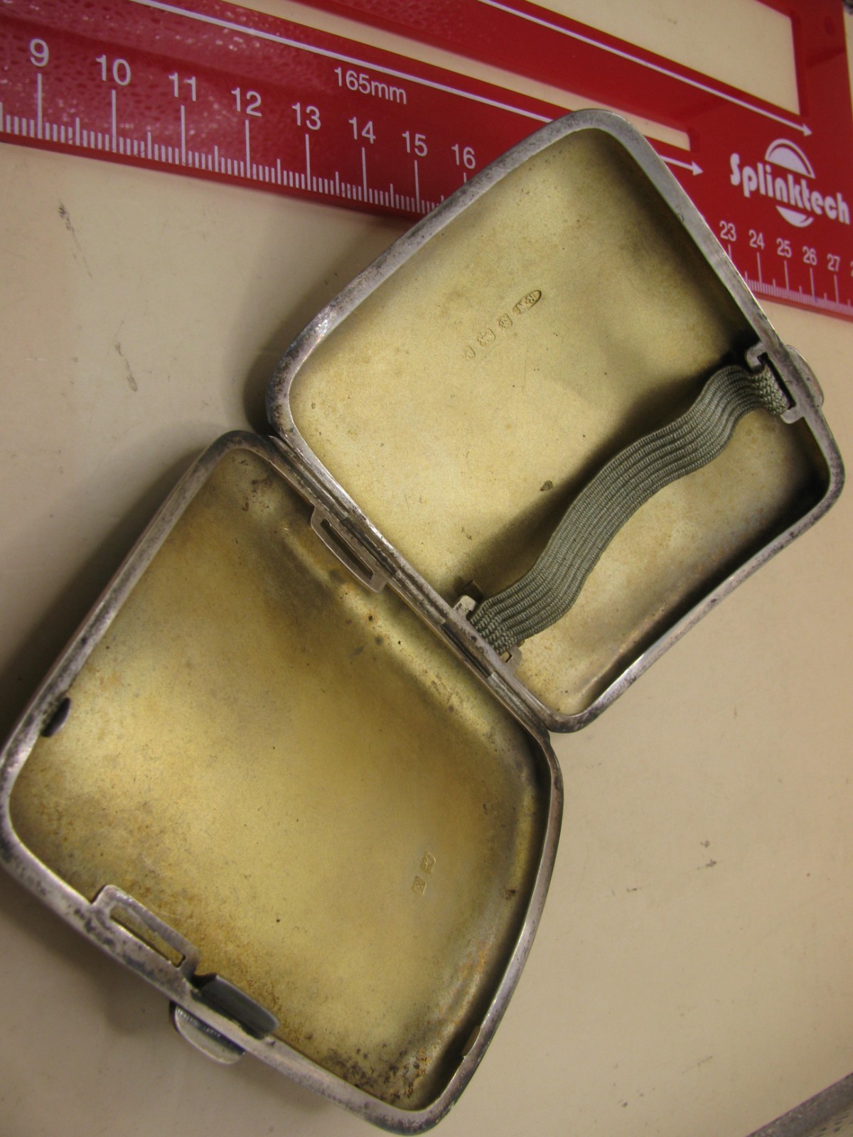 Antique Sterling Silver Cigarette Case With Monogram Detail