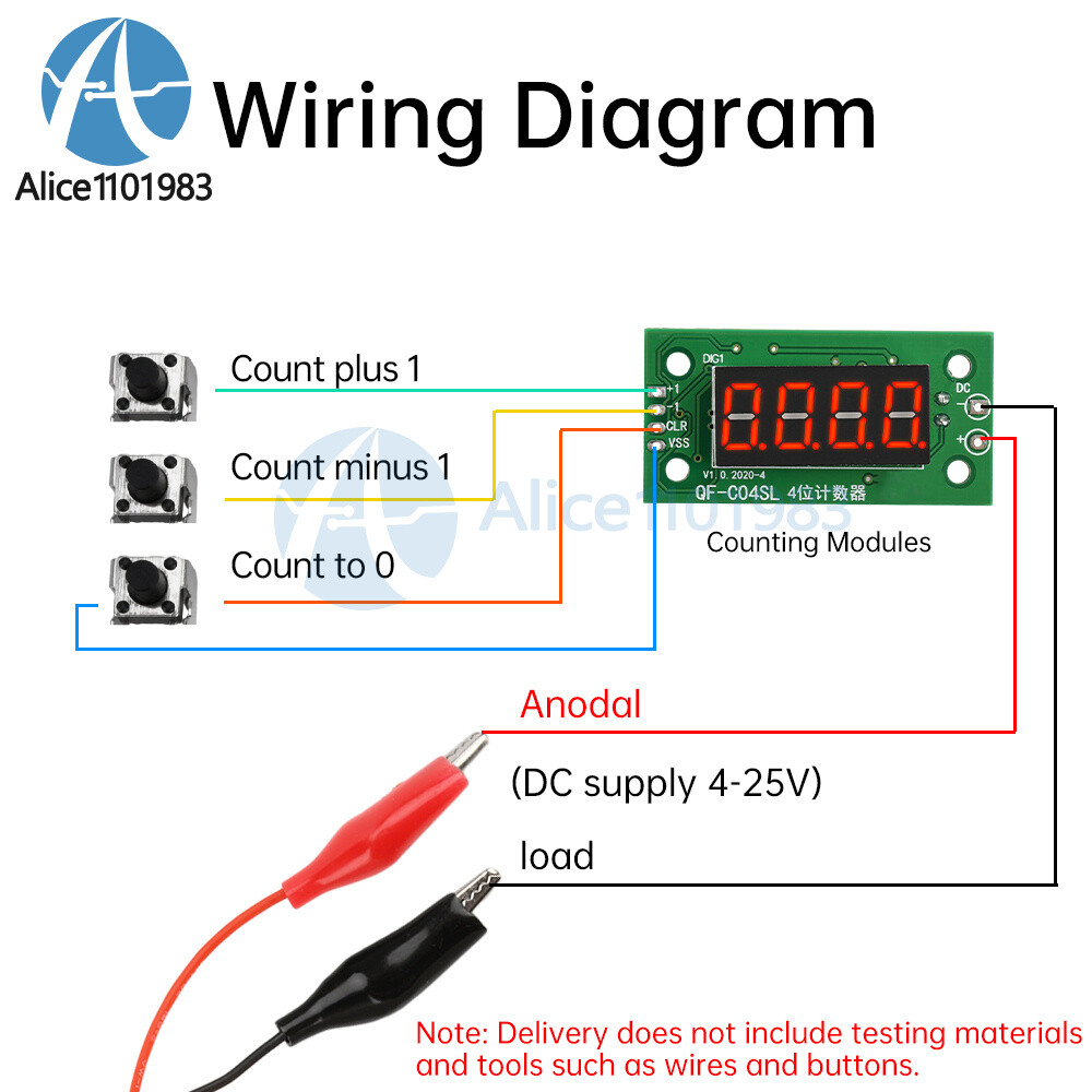 DC4-40V 0-9999 Electronic Digital Counter Module With Power Cut Memory Function