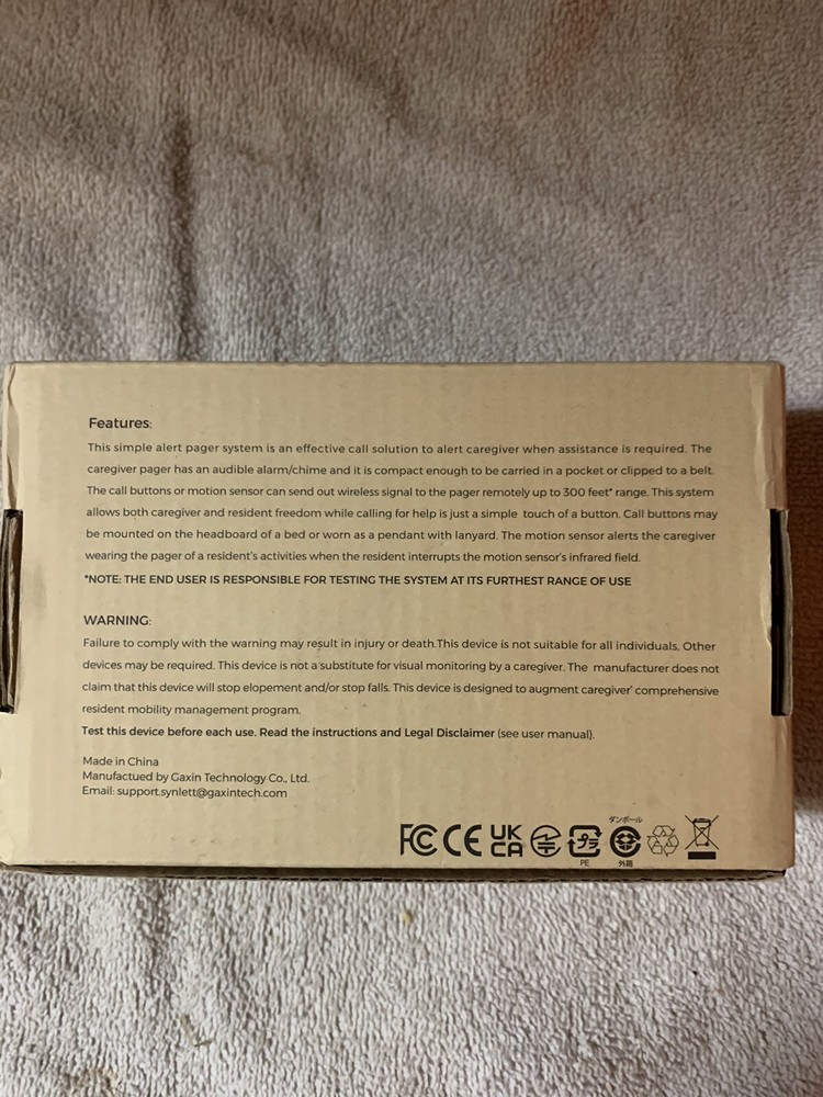 Synlett Caregiver Call Button & Portable Pager 2 Button Device
