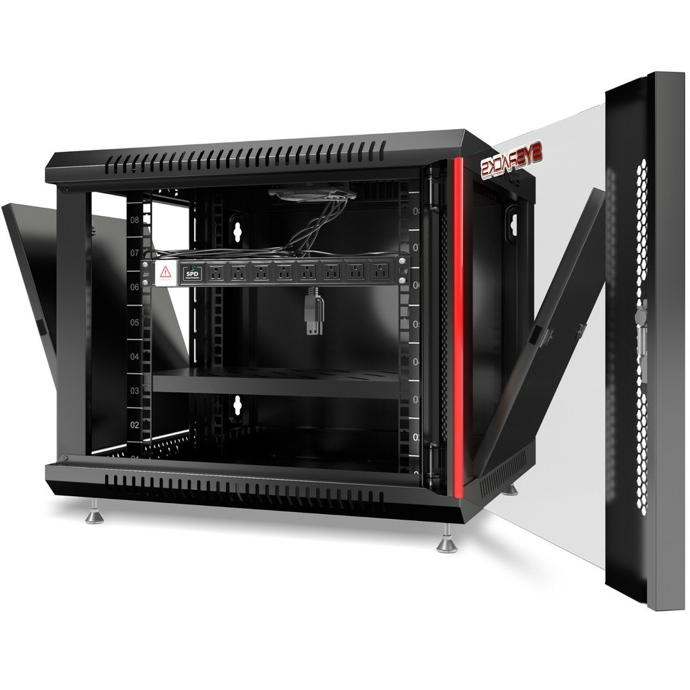9U 24" Deep Wall Mount IT Network Server Rack Cabinet Enclosure. Free Accessory