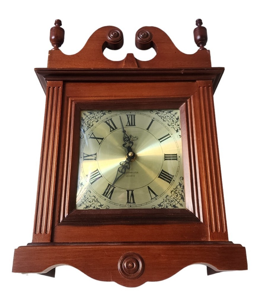 Vintage Westminster Quartz Clock Cherry Finish