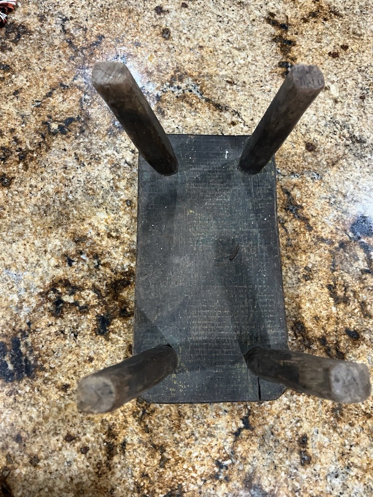 Primitive mortise and tenon tiny wooden stool