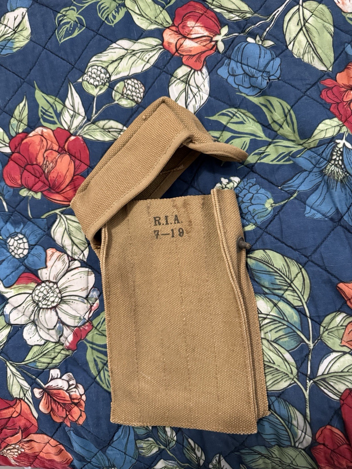 Rock Island Arsenal WWI US Canvas Ammo Pouch Militaria Original