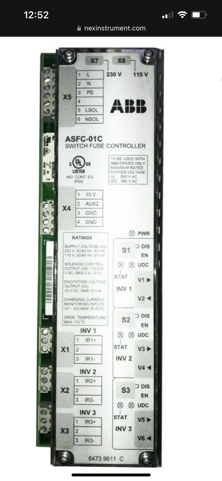 ABB ASFC-01C Switch Fuse Controller  Will Give Discount Pricing With Multi Order