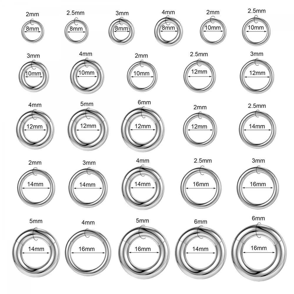 1 Pc Titanium Hoop Earring Hinged Clicker Septum Ring Large Gauge Ear Piercing