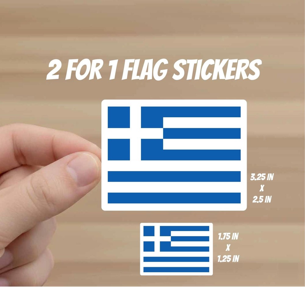 Greek Flag Stickers | 2-piece Decal Set (Various Sizes)
