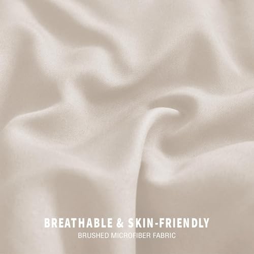 Lightweight Reversible Size Comforter Set, Down King Brich Beige/ White