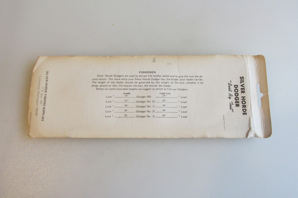 Drawer #22 Silver Horde Dodger 7 3/4" Flasher New In Package