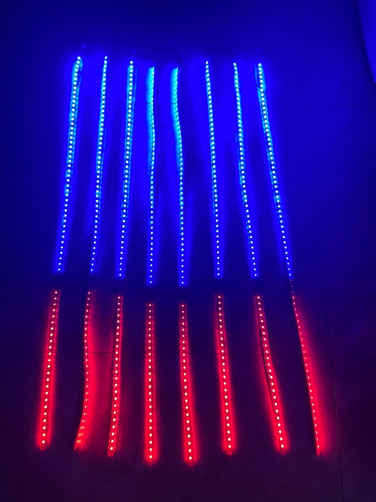 8PCS 4FT SET Single Row LED Chasing Flow IP68 LED Strips Lights Bluetooth+Remote