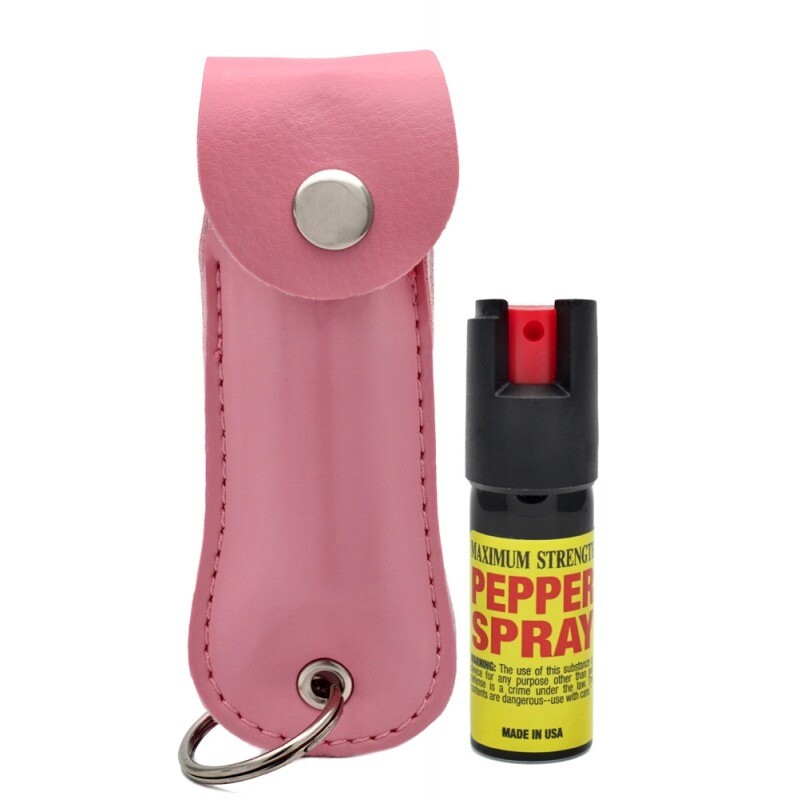 Pink Tactical PEPPER SPRAY Maximum Strength + Holster Case Self Defense Security