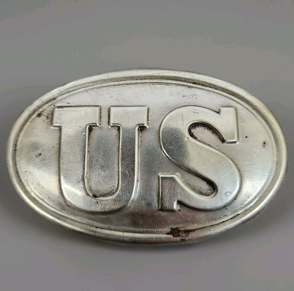 Vintage US Civil War Brass Lead Filled Back Arrow Hooks Belt Buckle Replica