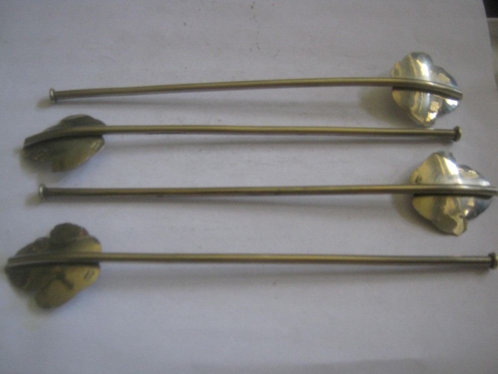 FOUR Sterling 925 Silver Mint Leaf Julep 8" Straw/Stirrers