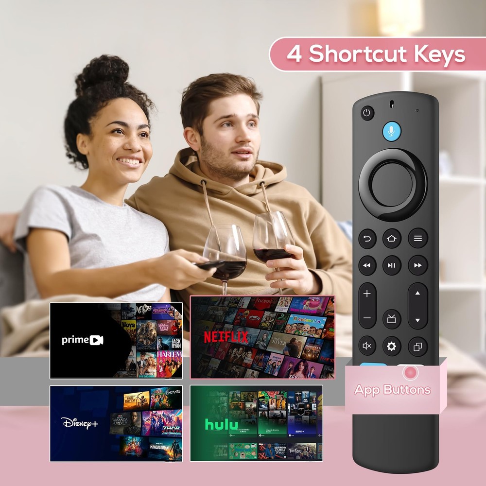 Replacement Voice Remote Control for Fire Series, TV Cube/Stick, Black