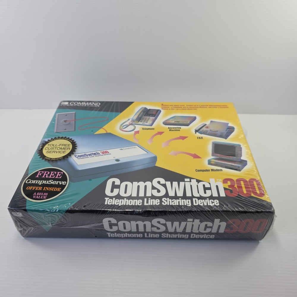 ComSwitch 300 Telephone Line Sharing Device Command Communications New Sealed