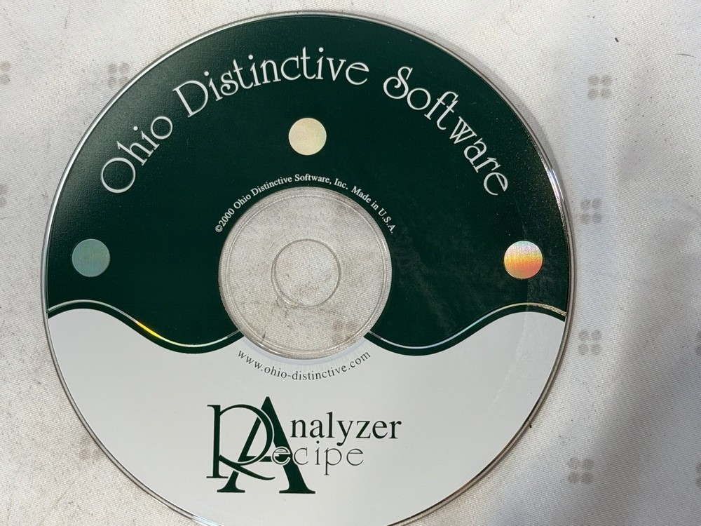Ohio Distinctive Software Recipe Analyzer RARE