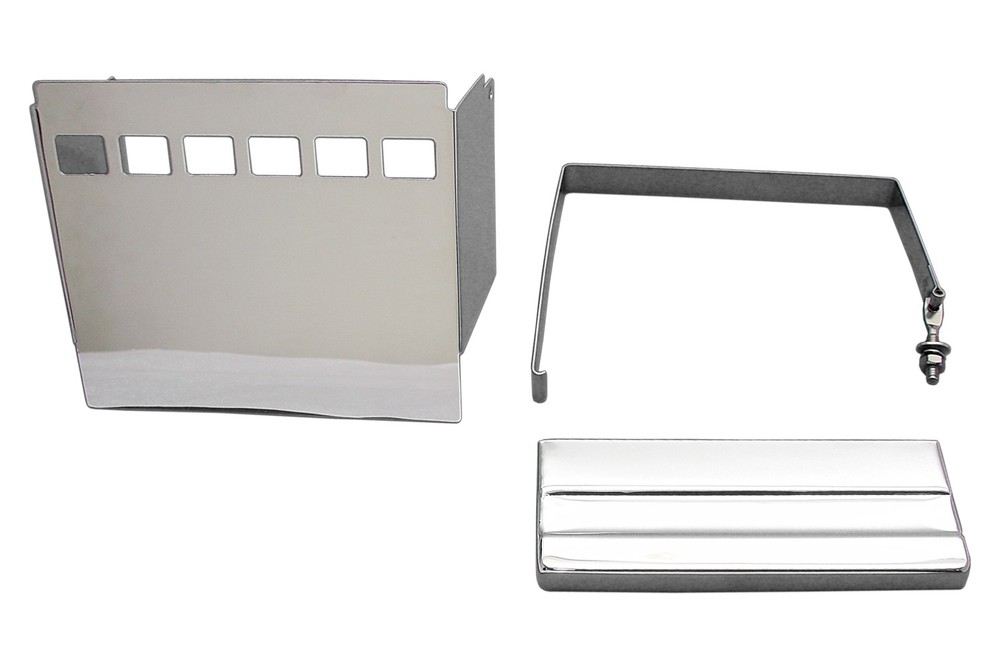 Battery Cover Kit Chrome Slotted for Harley-Davidson