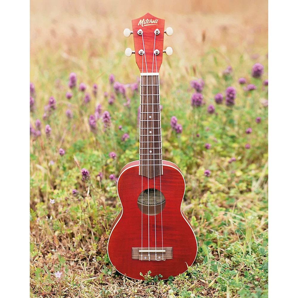 Mitchell MU45F Exotic Soprano Ukulele Flamed Maple Pack Cherry