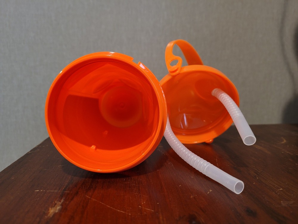 SIX FLAGS Orange Ccoca Cola Cups W/ Handle & Straw 2024