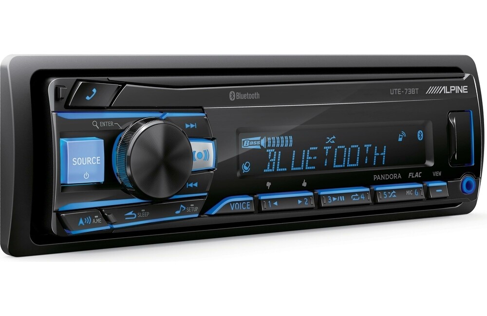 Alpine UTE-73BT Single-DIN Digital Media Receiver with Bluetooth + Remote