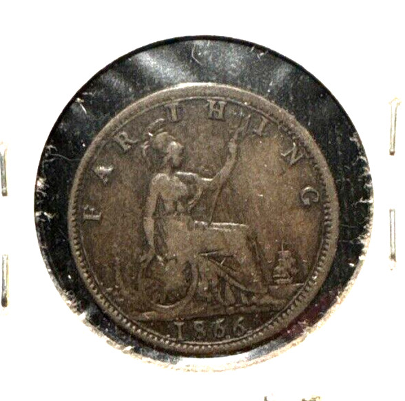 Great Britain 1866 farthing KM 747.2 VF (2)