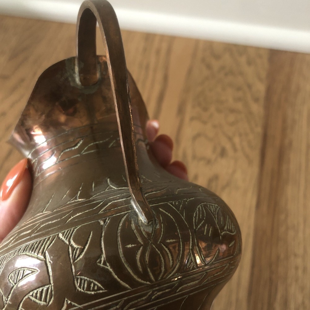 Turkish Copper Plated Etched Small Pitcher Creamer