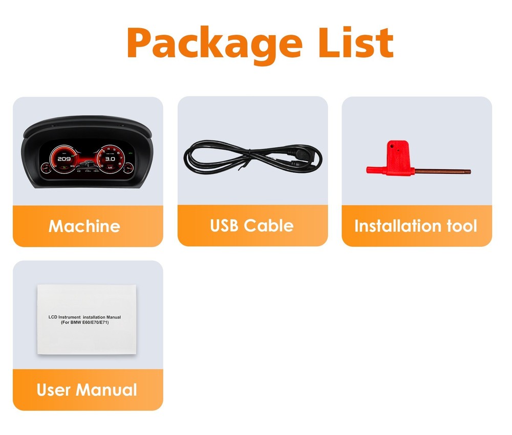 For BMW 3 Series E90/E91/E92/E93 2005-2012 Car LCD Digital Dashboard Instrument