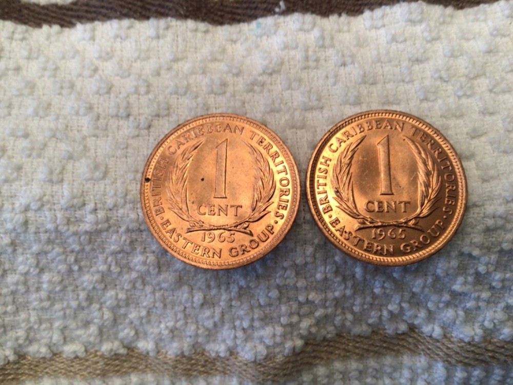 1965 Eastern Carribean 1 Cent Coin x 2