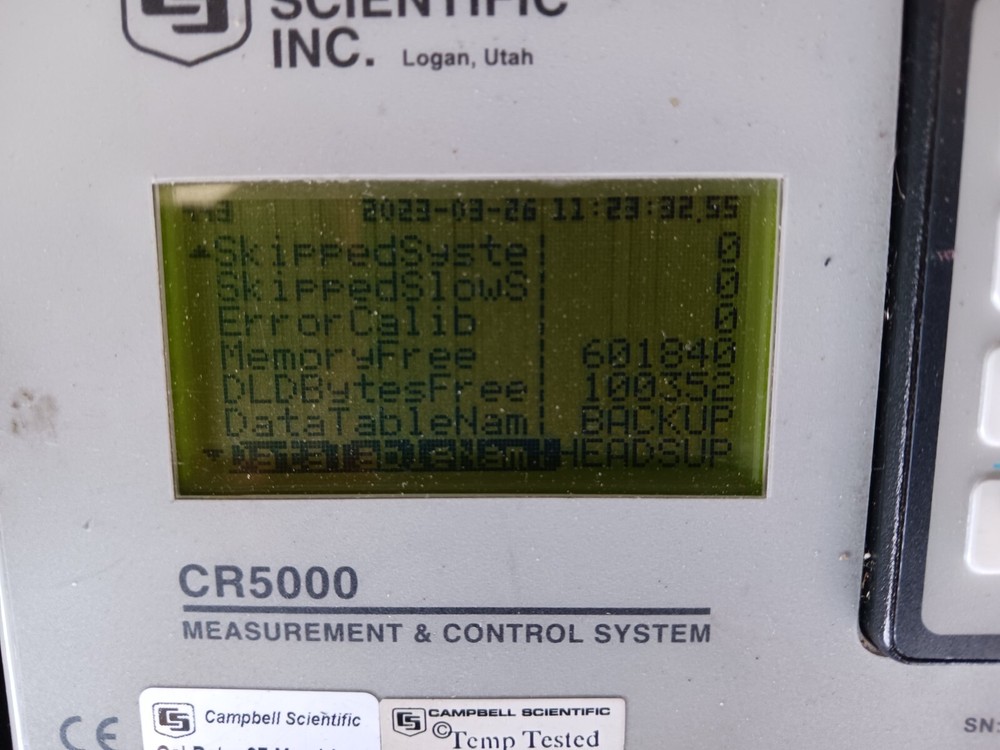 Campbell CR 5000 data logger and control