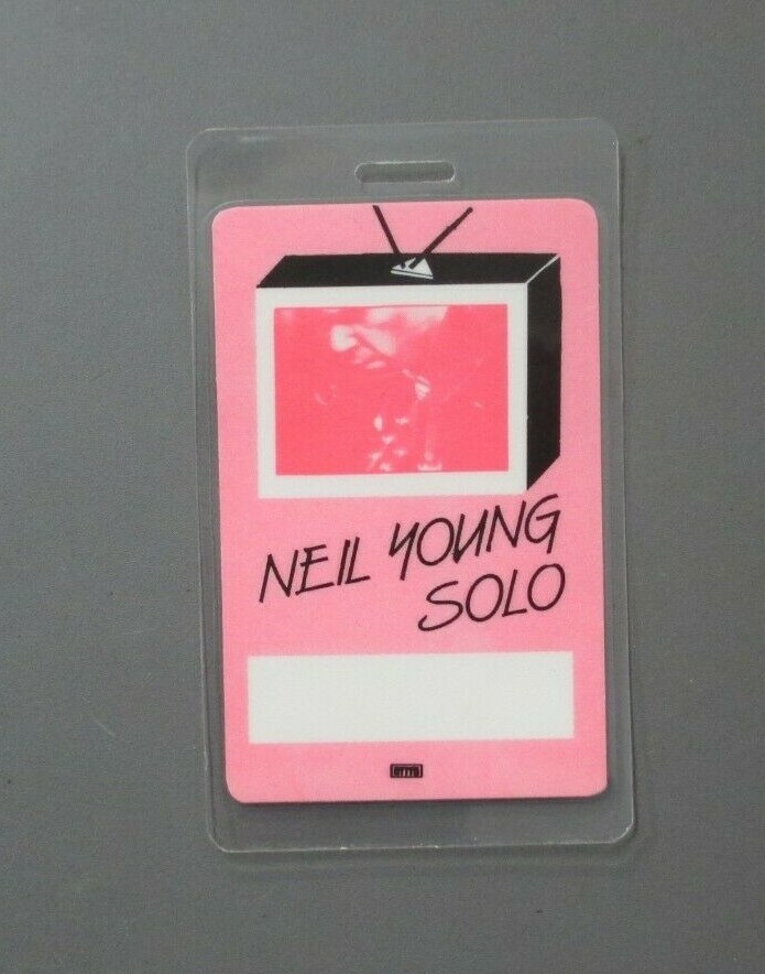 Neil Young backstage pass laminated AUTHENTIC SOLO Tour pink !