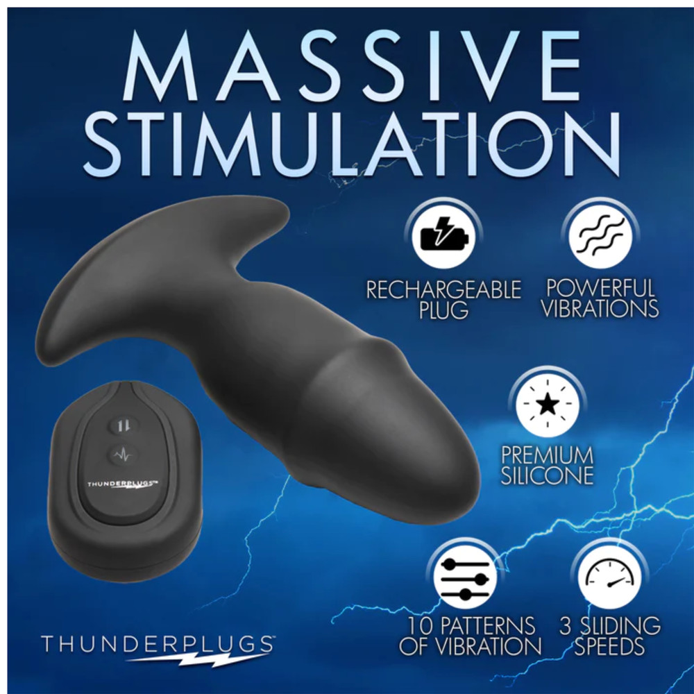 Multi-speed Anal Vibrator Silicone Big Remote Control Butt Plug Stimulator